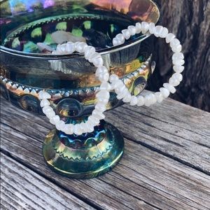 Pearl bead hoop earrings!